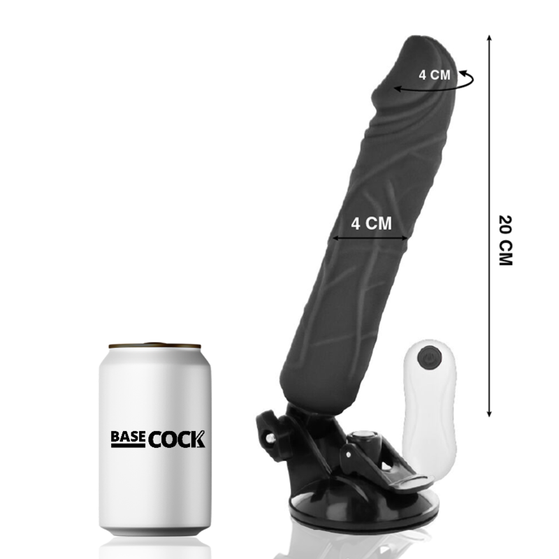 Basecock - Realistischer Vibrator mit Fernbedienung Schwarz 20 cm-x-4 cm