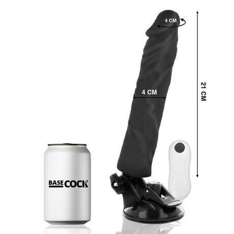Basecock - Realistischer Vibrator mit Fernbedienung Schwarz 21 cm-x-4 cm