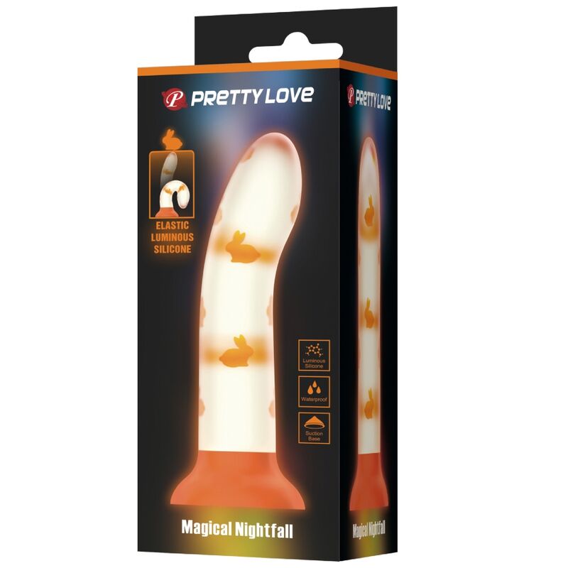 Pretty Love - Magischer Nacht-Dildo ohne Vibration Leuchtendes Orange