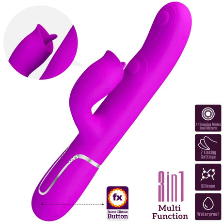 Pretty Love - Kaninchenvibrator mit Leckendem Fuchsia