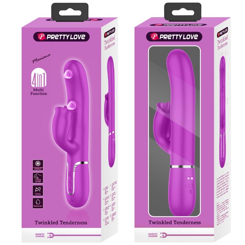 Pretty Love - Kaninchenvibrator mit Leckendem Fuchsia