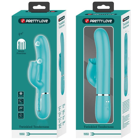 Pretty Love - Kaninchenvibrator mit Leckendem Aquagrün