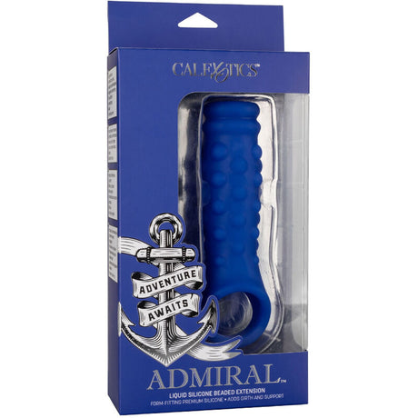 Calexotics - Admiral Penisabdeckung mit Perlen, Flüssiges Silikon Blau