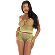 Leg Avenue - T-Shirt & Hosen Set Netz Limette