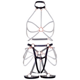 Leg Avenue - Harness Bra & Pearl Garter S