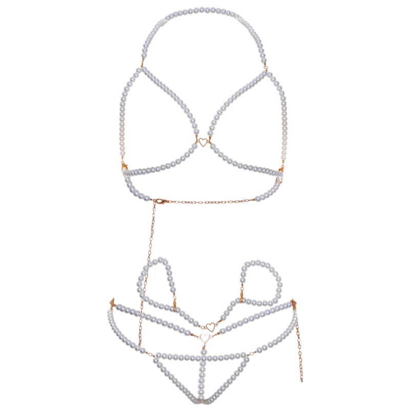 Leg Avenue - Bh-Armbnder und Perlen-Tanga-Set