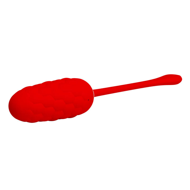 Pretty Love - Vibrierendes Ei mit Roter Wiederaufladbarer Meerestextur