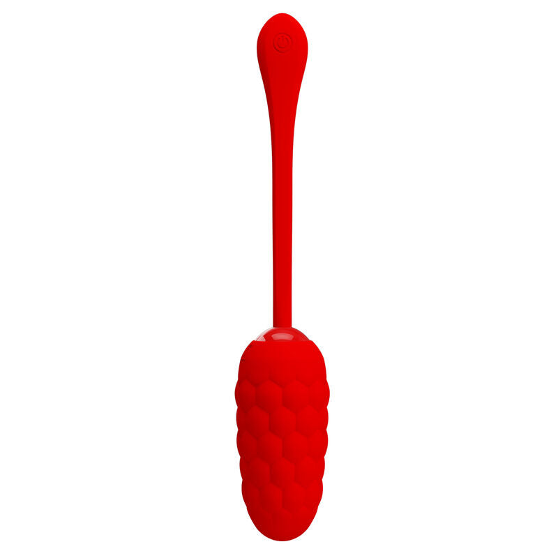 Pretty Love - Vibrierendes Ei mit Roter Wiederaufladbarer Meerestextur