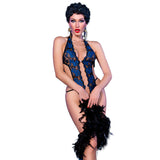 Chilirose - Cr 4479 Bodysuit mit Schrittfreien Blau S/M