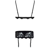 Livco Corsetti Fashion - Belita Lc 90231 Bh + Hösche + Strumpfgürtel Schwarz L/XL