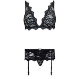 Livco Corsetti Fashion - Belita Lc 90231 Bh + Hösche + Strumpfgürtel Schwarz L/XL
