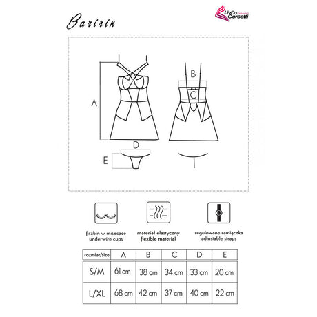Livco Corsetti Fashion - Baririn Lc 90633 Hemd + Hose Schwarz L/XL