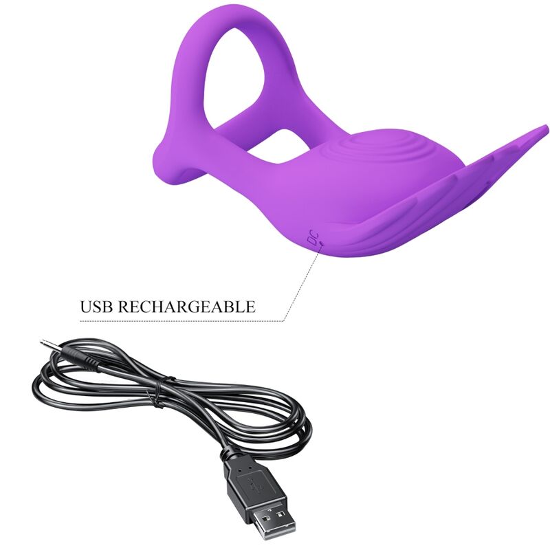 Pretty Love - Silas Vibrant Penis Ring 7 Vibrationen Lila Silikon