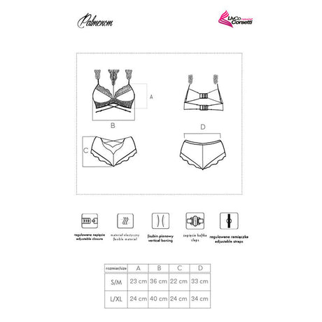 Livco Corsetti Fashion - Palmenom Lc 90614 Bh + Höschen Schwarz