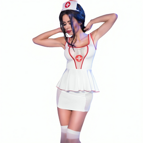 Chilirose - Cr 4160 Kostüm Krankenschwester Top & Rock L/XL