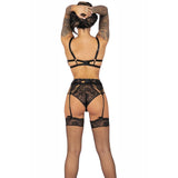Livco Corsetti Fashion - Pojzon Lc 90670 Bh + Strumpfgürtel + Strümpfe + Hösche Schwarz