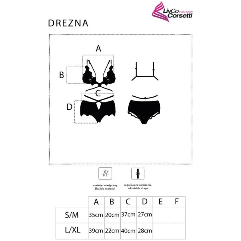 Livco Corsetti Fashion - Drezna Lc 90733 Bh + Höschen Schwarz