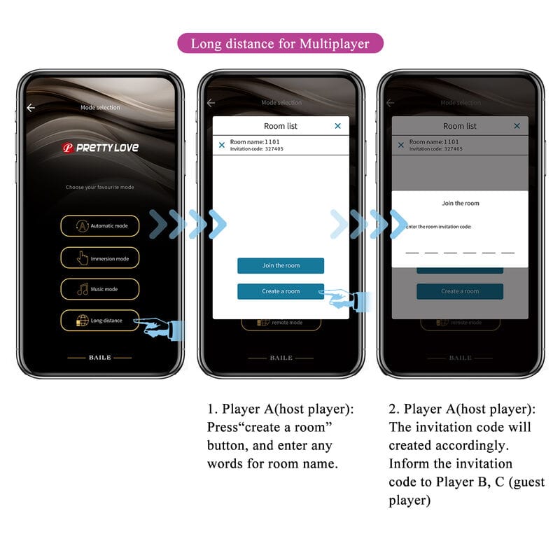 Pretty Love - Hector Electroshock Vibrator Per App-Steuerung Lila