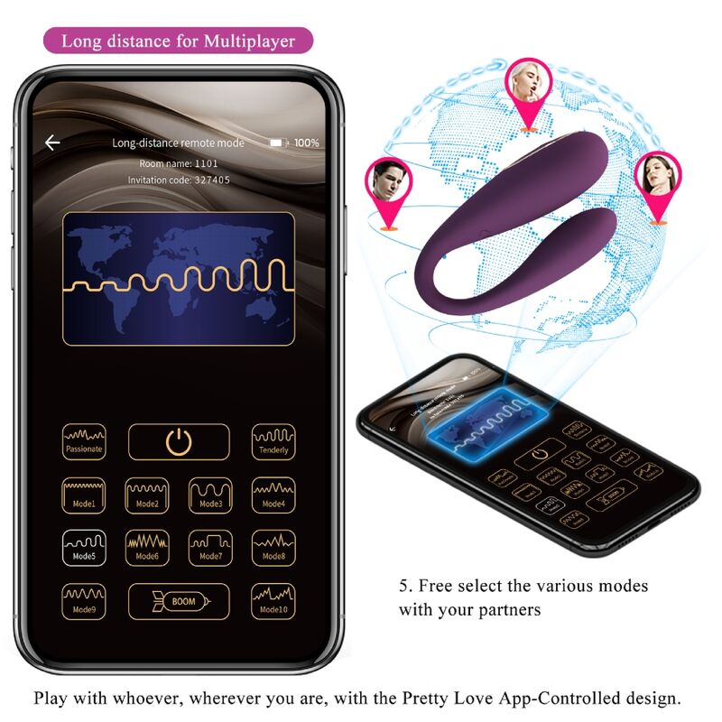 Pretty Love - August Remote Global Doppelt Vergnügen Vibrator