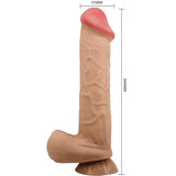Pretty Love - Sliding Skin Series Realistischer Dildo mit Sliding Skin Saunapf Fleisch 26 cm