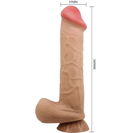 Pretty Love - Sliding Skin Series Realistischer Dildo mit Sliding Skin Saunapf Fleisch 26 cm