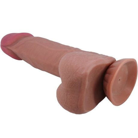 Pretty Love - Sliding Skin Series Realistischer Dildo mit Schiebendem Braunen Hautsaugnapf 20,6 cm
