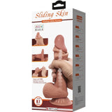 Pretty Love - Sliding Skin Series Realistischer Dildo mit Schiebendem Braunen Hautsaugnapf 19,4 cm