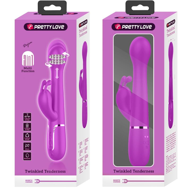 Pretty Love - Dejon Rabbit Vibrator 3 in 1 Multifunktionsviolett