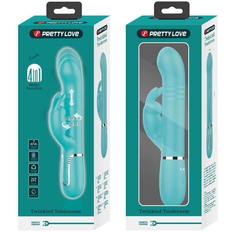 Pretty Love - Coale Rabbit Vibrator Perlen Aquagrün