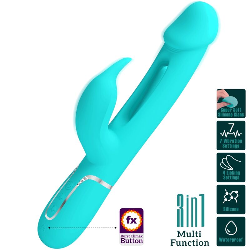 Pretty Love - Dejon Rabbit Vibrator 3 in 1 Multifunktions-Aquagrün
