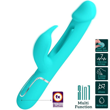 Pretty Love - Dejon Rabbit Vibrator 3 in 1 Multifunktions-Aquagrün