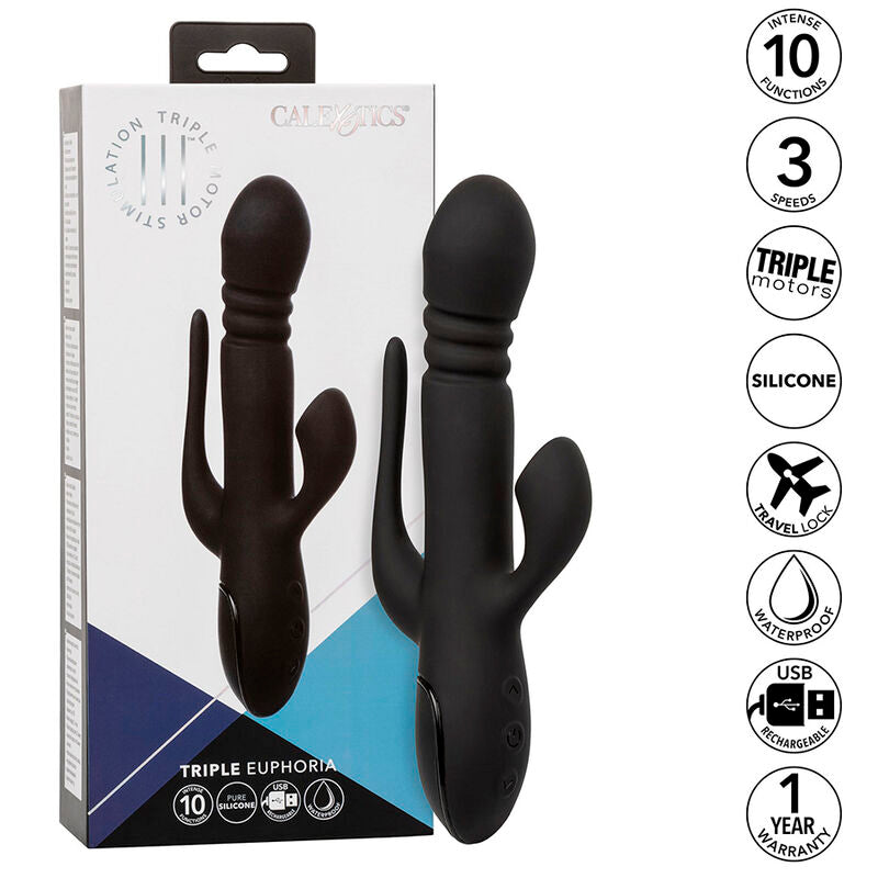 Calexotics - Vibrator Triple Euphoria Schwarz
