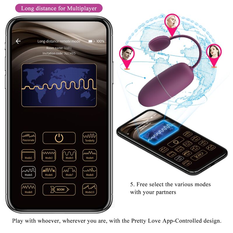 Pretty Love - Nymph Vibrierendes Ei App-Gesteuert Lila