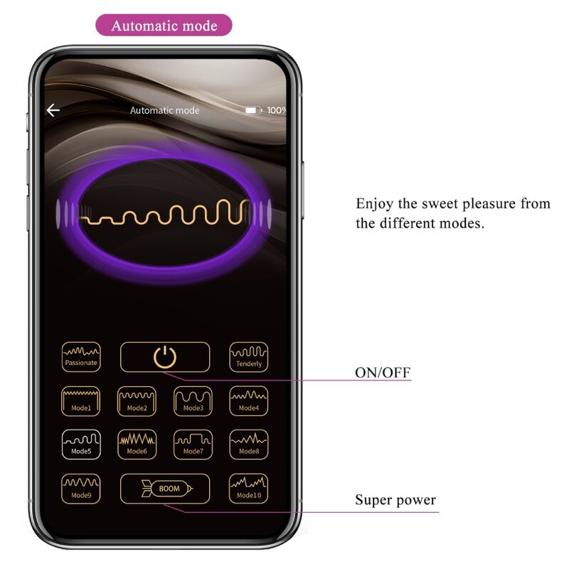 Pretty Love - Baird g-Spot 12 Vibrationen Wiederaufladbar Lila App