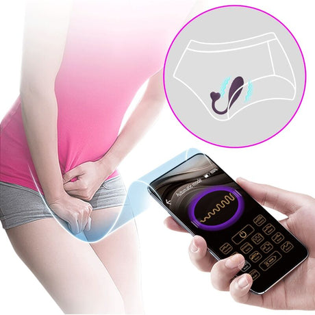 Vibrator Fisherman App-Gesteuertes Vibrierendes Ei Lila.7