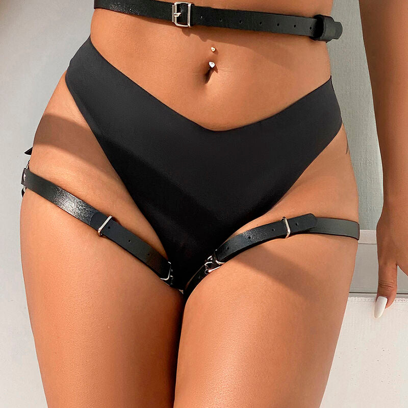 Subblime - Leder Taille und Bein Harness Schwarz Eine Grösse