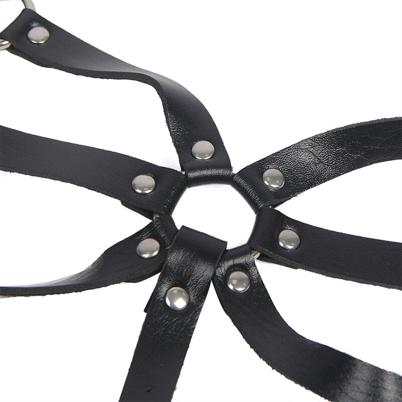 Subblime - Körperharness Verstellbare Riemen Leder Schwarz Eine Grösse