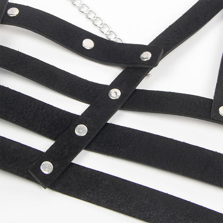 Subblime - Korsett Harness mit Kette Detail Eine Grösse