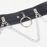 Subblime - Gürtel und Strumpfband mit Ringen und Kette Detail Eine Grösse