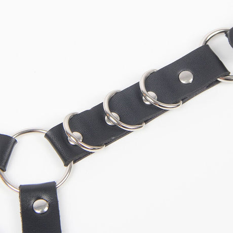 Subblime - Gürtel und Strumpfband mit Ringen und Kette Detail Eine Grösse