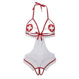 Subblime - Sexy Krankenschwesterkostüm mit Schrittfreiem Ausschnitt S/M