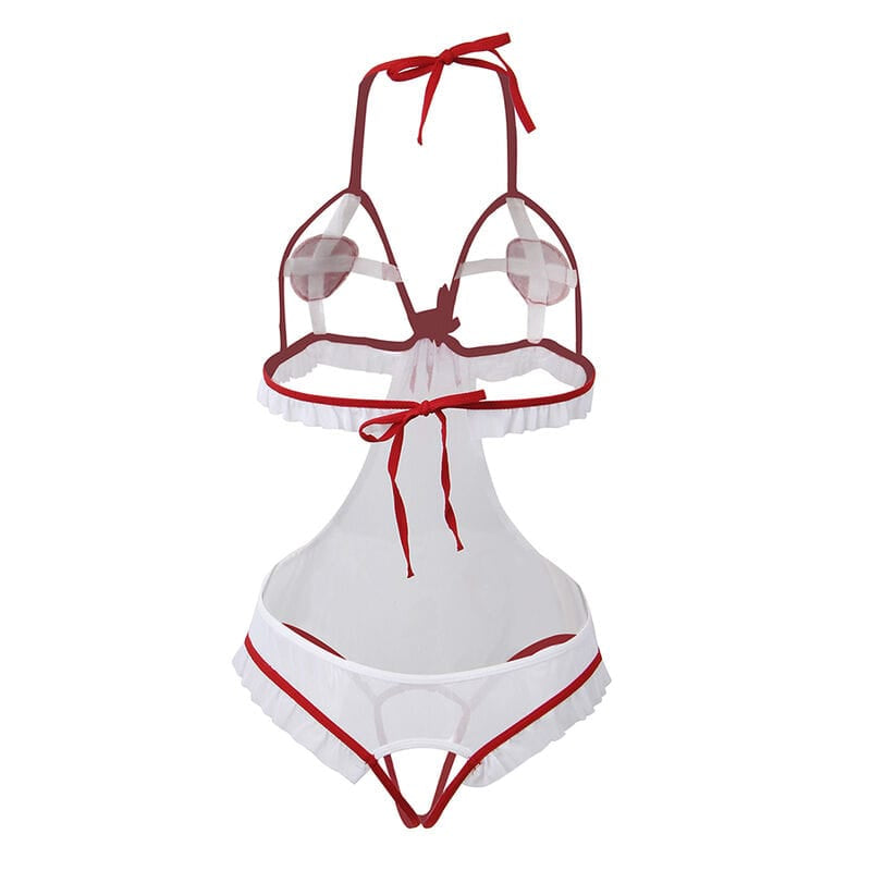 Subblime - Sexy Krankenschwesterkostüm mit Schrittfreiem Ausschnitt S/M