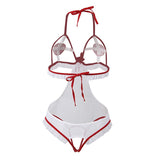 Subblime - Sexy Krankenschwesterkostüm mit Schrittfreiem Ausschnitt S/M