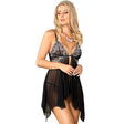 Subblime - Babydoll Stoff Tüll Brust Spitze L/XL