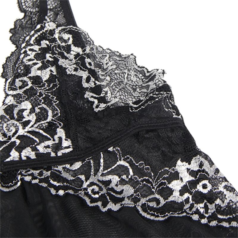 Subblime - Babydoll Stoff Tüll Brust Spitze L/XL