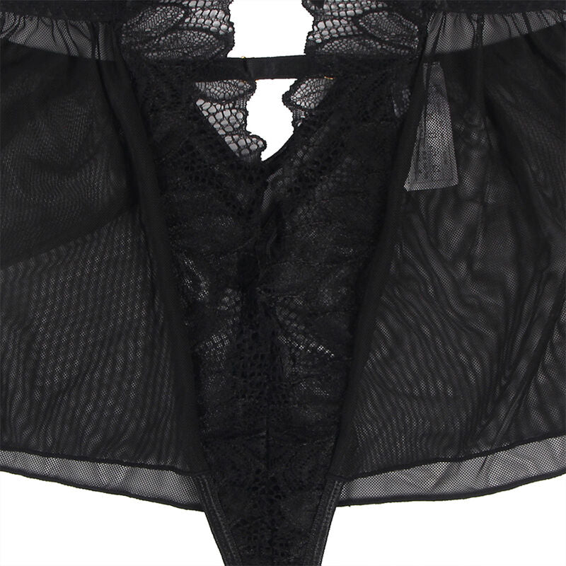 Subblime - Teddy-Halter-Neck-Bare-Back-Spitze Schwarz S/M