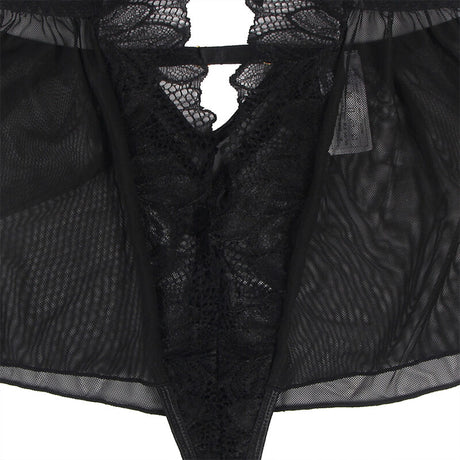 Subblime - Teddy-Halter-Neck-Bare-Back-Spitze Schwarz S/M