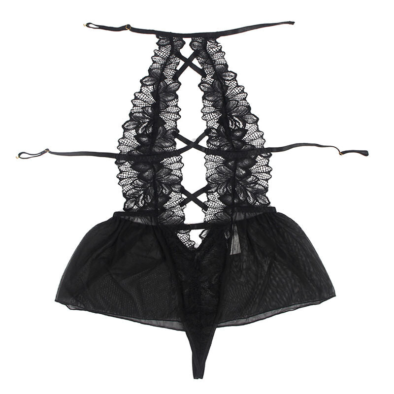 Subblime - Teddy-Halter-Neck-Bare-Back-Spitze Schwarz S/M