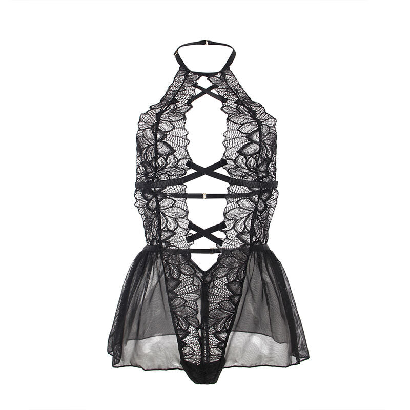 Subblime - Teddy-Halter-Neck-Bare-Back-Spitze Schwarz S/M