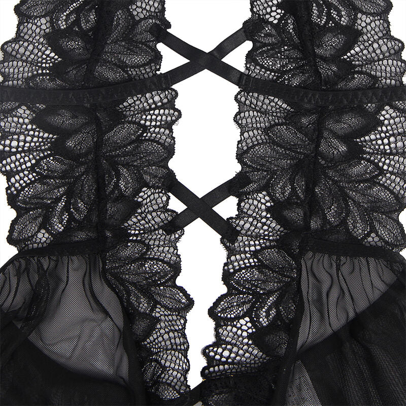 Subblime - Teddy-Halter-Neck-Bare-Back-Spitze Schwarz L/XL